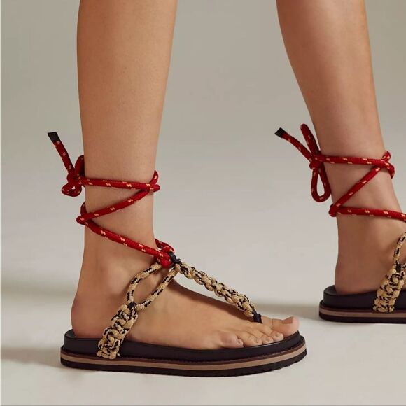 Anthropologie Rope Thong Wrap Sandals Size EU 40 NIB - Picture 3 of 12